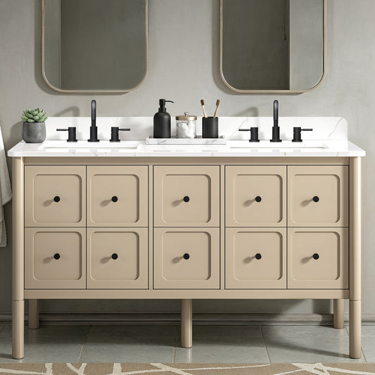 Ario 60 in. Double Sink Bathroom Vanity with Top