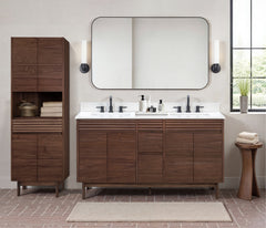 Carina Teak Wood Bathroom Linen Cabinet