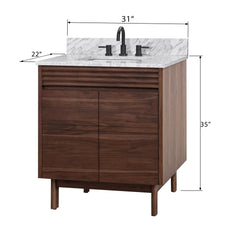 Carina 30 in. Single Sink Teak Wood Bathroom Vanity