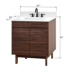 Carina 30 in. Single Sink Teak Wood Bathroom Vanity