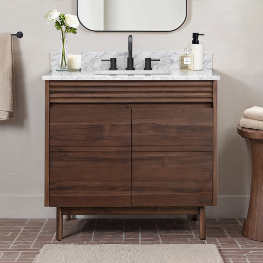Carina 36 in. Single Sink Teak Bathroom Vanity