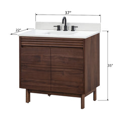 Carina 36 in. Single Sink Teak Wood Bathroom Vanity