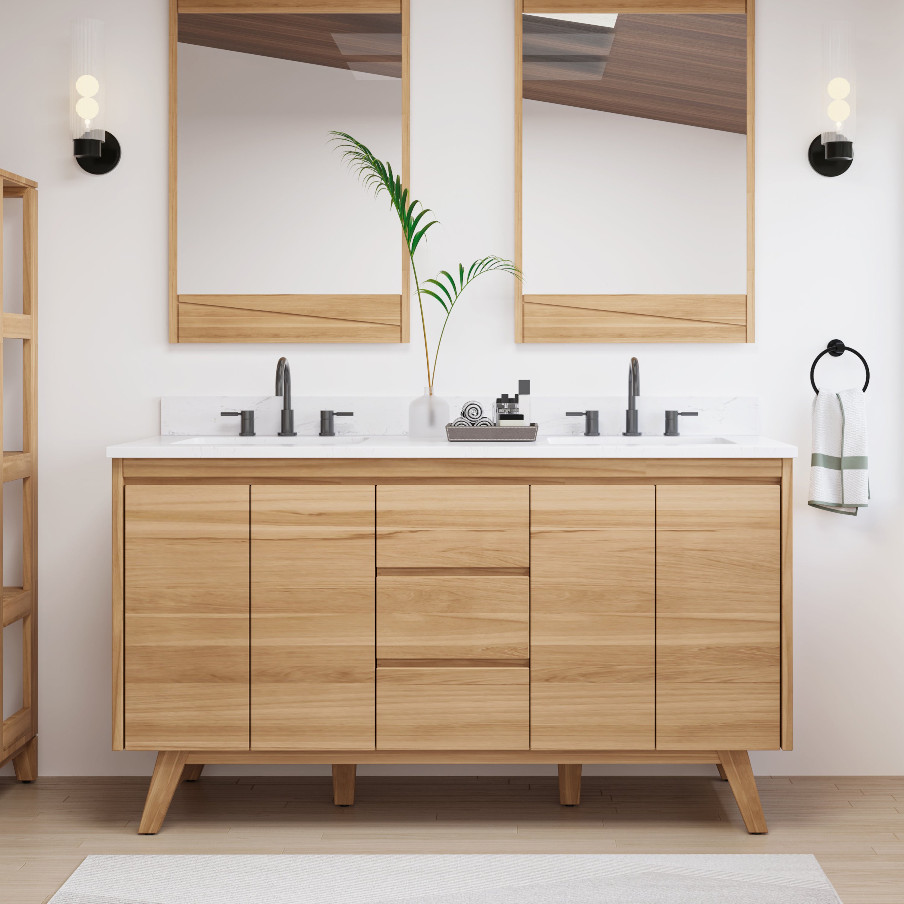 Coventry 60 in. Double Sink Teak Bathroom Vanity – Avanity Corporation