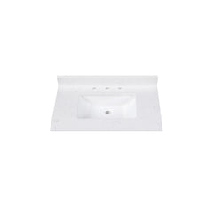 Cala White Engineered Stone Top with Single Rectangular Sink