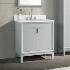 Cala White Engineered Stone Top with Single Rectangular Sink