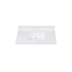 Cala White Engineered Stone Top with Single Rectangular Sink