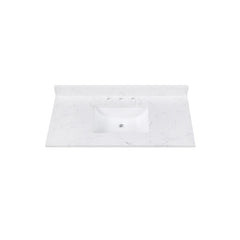 Cala White Engineered Stone Top with Single Rectangular Sink