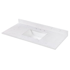 Cala White Engineered Stone Top with Single Rectangular Sink