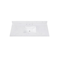 Cala White Engineered Stone Top with Single Rectangular Sink
