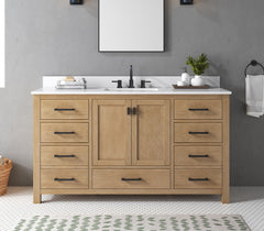 Cala White Engineered Stone Top with Single Rectangular Sink