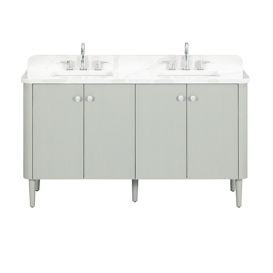 Haley 60 in. Double Sink Bathroom Vanity with Dual Mount Option