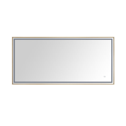 59 in. LED Bathroom Mirror with Stainless Steel Metal Frame