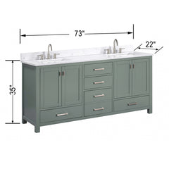 Modero 72 in. Double Sink Bathroom Vanity