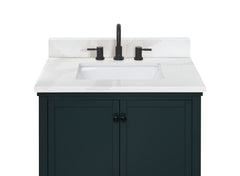 Calacatta White Quartz Top with Single Rectangular Sink