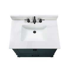 Calacatta Quartz Top with Single Rectangular Sink