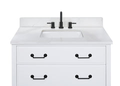 Calacatta Quartz Top with Single Rectangular Sink