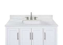 Calacatta White Quartz Top with Single Rectangular Sink