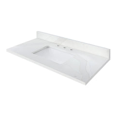 Calacatta Quartz Top with Single Rectangular Sink