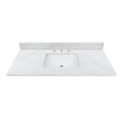 Calacatta White Quartz Top with Single Rectangular Sink