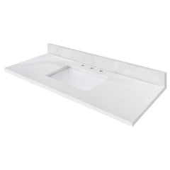 Calacatta White Quartz Top with Single Rectangular Sink
