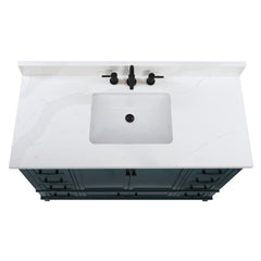 Calacatta White Quartz Top with Single Rectangular Sink