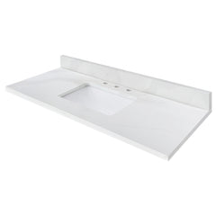 Calacatta Quartz Top with Single Rectangular Sink