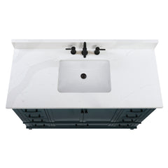 Calacatta Quartz Top with Single Rectangular Sink