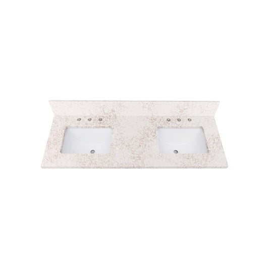 Alluring Quartz Top with Double Rectangular Sinks