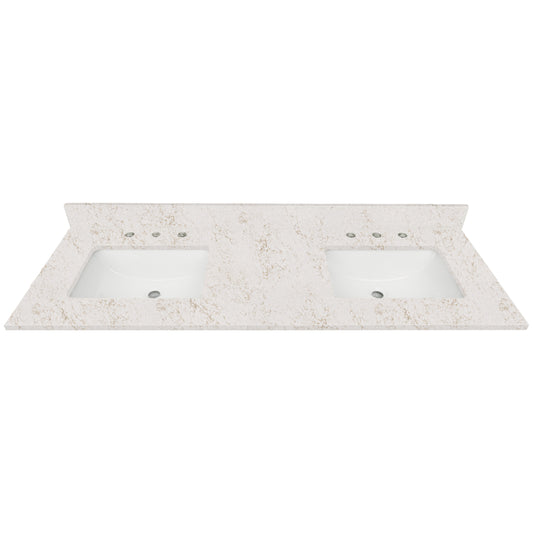 Alluring Quartz Top with Double Rectangular Sinks