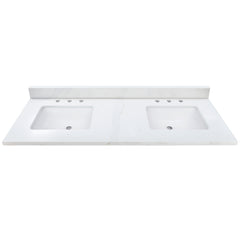 Calacatta Quartz Top with Double Rectangular Sinks