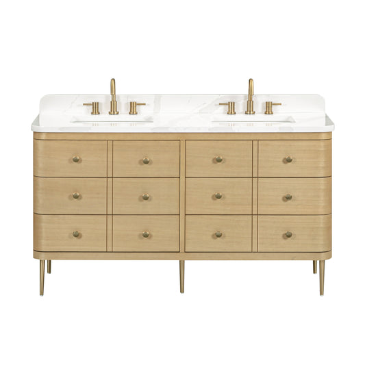 Serena 60 in. Double Sink Bathroom Vanity with Dual Mount Option