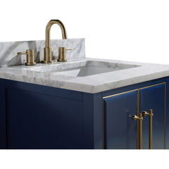 Carrara White Marble Top with Single Rectangular Sink