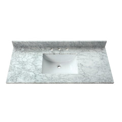Carrara White Marble Top with Single Rectangular Sink