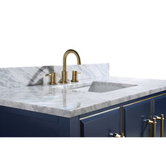 Carrara White Marble Top with Single Rectangular Sink