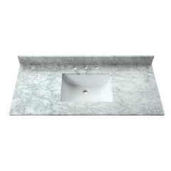 Carrara White Marble Top with Single Rectangular Sink