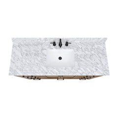 Carrara White Marble Top with Single Rectangular Sink