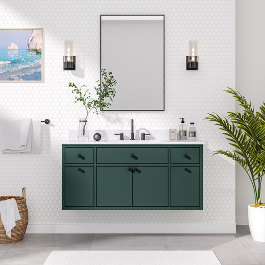 Paisley 48 in. Single Sink Wall-Hung Bathroom Vanity with Optional Base