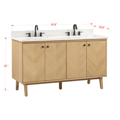 Adele 60 in. Double Sink Bathroom Vanity