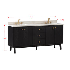 Adele 72 in. Double Sink Bathroom Vanity