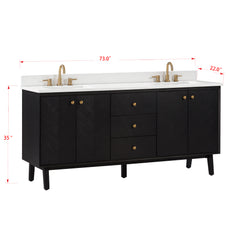 Adele 72 in. Double Sink Bathroom Vanity