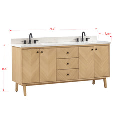 Adele 72 in. Double Sink Bathroom Vanity