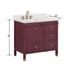 Alana 36 in. Left-Offset Single Sink Bathroom Vanity