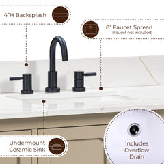 Ario 26 in. Single Sink Bathroom Vanity with Top