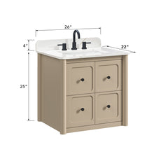 Ario 26 in. Single Sink Bathroom Vanity with Top