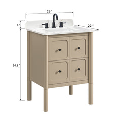 Ario 26 in. Single Sink Bathroom Vanity with Top