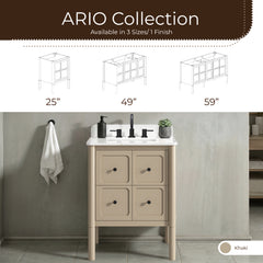 Ario 26 in. Single Sink Bathroom Vanity with Top