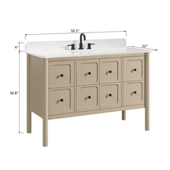 Ario 50 in. Single Sink Bathroom Vanity with Top