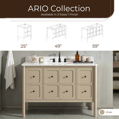 Ario 50 in. Single Sink Bathroom Vanity with Top