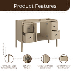 Ario 50 in. Single Sink Bathroom Vanity with Top