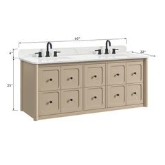 Ario 60 in. Double Sink Bathroom Vanity with Top